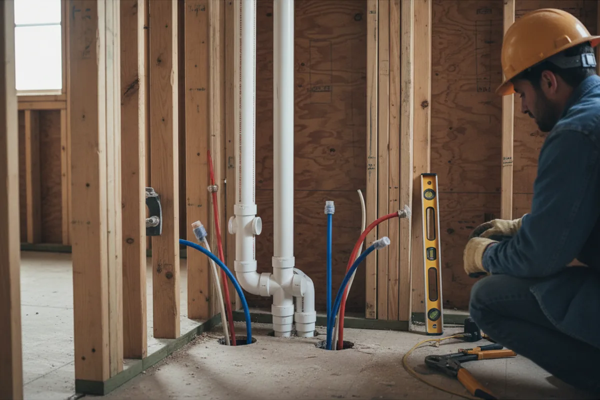 Drain and supply rough-in during Garbage Disposal Repair in Allentown